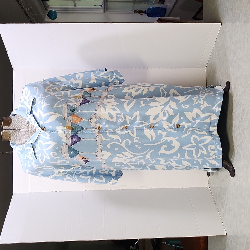 Fun Hawaiian LONG shirt L